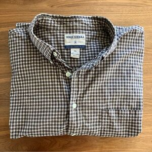 High Sierra 100% Cotton Button Down Brown Gingham LS Work Shirt Mens XXL